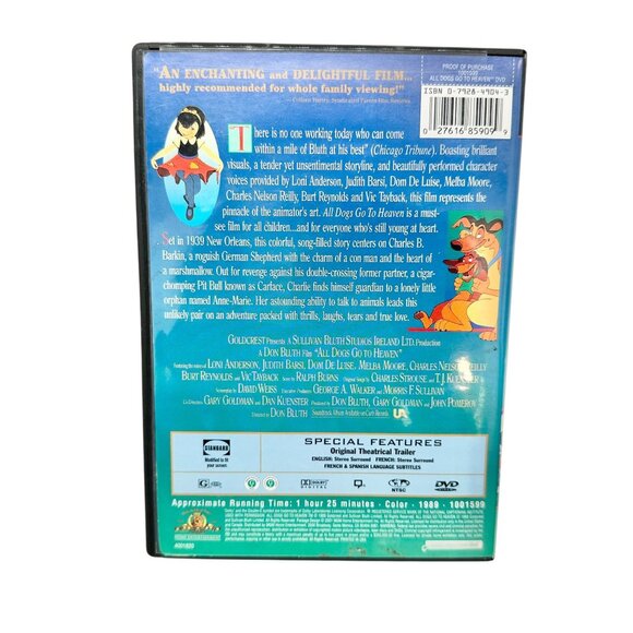 Set of 3 DVDs All Dogs Go To Heaven Scooby-Doo Pocahontas Kids Family Movies - Picture 6 of 8